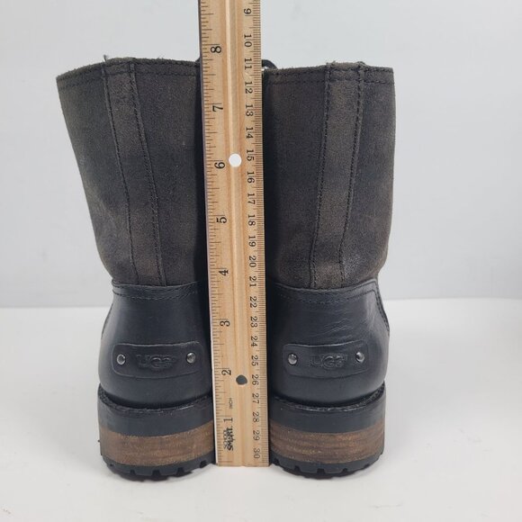 Ugg Kilmer II Women's Black Leather Combat Side Zip Boots S/N1095131 US Size 7.5 - Picture 6 of 12